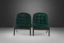 Load image into Gallery viewer, Set of Two (2) Scoop Lounge Chairs Attributed to Adrian Pearsall in Rich Tufted Green Velvet, c. 1960s-ABT Modern