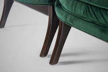Load image into Gallery viewer, Set of Two (2) Scoop Lounge Chairs Attributed to Adrian Pearsall in Rich Tufted Green Velvet, c. 1960s-ABT Modern