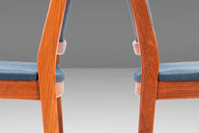 Load image into Gallery viewer, Set of Two (2) Side Chairs in Teak & Original Blue Knit Fabric by Skaraborgs Mobelindustri, Sweden, c. 1960's-ABT Modern