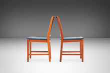 Load image into Gallery viewer, Set of Two (2) Side Chairs in Teak & Original Blue Knit Fabric by Skaraborgs Mobelindustri, Sweden, c. 1960's-ABT Modern