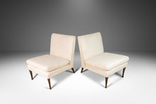 Load image into Gallery viewer, Set of Two (2) Slipper Chairs Attributed to T. H. Robsjohn-Gibbings Newly Upholstered in Knoll Fabrics White Boucle, USA, c. 1960's-ABT Modern