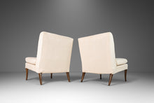 Load image into Gallery viewer, Set of Two (2) Slipper Chairs Attributed to T. H. Robsjohn-Gibbings Newly Upholstered in Knoll Fabrics White Boucle, USA, c. 1960's-ABT Modern