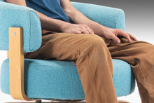 Load image into Gallery viewer, Set of Two (2) Swedish Modern Ikea Swivel Chairs in Birch and Original Turquoise Knit Fabric-ABT Modern