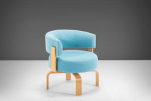 Load image into Gallery viewer, Set of Two (2) Swedish Modern Ikea Swivel Chairs in Birch and Original Turquoise Knit Fabric-ABT Modern
