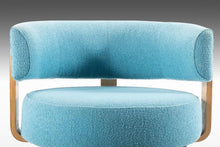 Load image into Gallery viewer, Set of Two (2) Swedish Modern Ikea Swivel Chairs in Birch and Original Turquoise Knit Fabric-ABT Modern