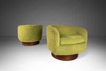 Load image into Gallery viewer, Set of Two ( 2 ) Swivel Barrel Chairs in Original Green Tweed Attributed to Milo Baughman, USA, c. 1970's-ABT Modern