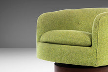 Load image into Gallery viewer, Set of Two ( 2 ) Swiveling Barrel Chairs in Original Green Tweed Attributed to Milo Baughman, USA, c. 1970's-ABT Modern