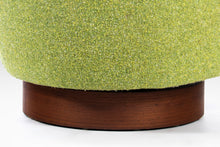 Load image into Gallery viewer, Set of Two ( 2 ) Swiveling Barrel Chairs in Original Green Tweed Attributed to Milo Baughman, USA, c. 1970's-ABT Modern
