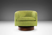 Load image into Gallery viewer, Set of Two ( 2 ) Swiveling Barrel Chairs in Original Green Tweed Attributed to Milo Baughman, USA, c. 1970's-ABT Modern