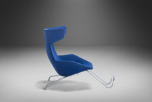 Load image into Gallery viewer, Set of Two (2) "Take a Line for a Walk" Lounge Chairs w/ Footrests in Blue Fabric by Alfredo Häberli for Moroso, Italy, c. 2000's-ABT Modern