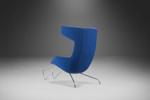 Load image into Gallery viewer, Set of Two (2) "Take a Line for a Walk" Lounge Chairs w/ Footrests in Blue Fabric by Alfredo Häberli for Moroso, Italy, c. 2000's-ABT Modern