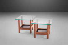 Load image into Gallery viewer, Set of Two (2) Tubular Glass-Top End Tables After Adrian Pearsall for Craft Associates, c. 1960s-ABT Modern