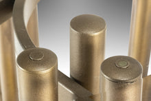 Load image into Gallery viewer, Set of Two (2) Tubular Hollywood Regency End Tables in Gold w/ Glass Tops, USA, c. 1980's-ABT Modern