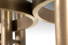 Load image into Gallery viewer, Set of Two (2) Tubular Hollywood Regency End Tables in Gold w/ Glass Tops, USA, c. 1980's-ABT Modern