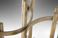 Load image into Gallery viewer, Set of Two (2) Tubular Hollywood Regency End Tables in Gold w/ Glass Tops, USA, c. 1980's-ABT Modern