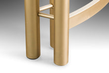Load image into Gallery viewer, Set of Two (2) Tubular Hollywood Regency End Tables in Gold w/ Glass Tops, USA, c. 1980's-ABT Modern