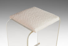 Load image into Gallery viewer, Set of Two ( 2) Waterfall Shaped Lucite Bar Height Barstools in Bouclé After Charles Hollis Jones, USA, c. 1980s-ABT Modern