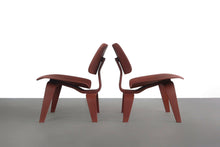 Load image into Gallery viewer, Set of Two Custom Charles and Ray Eames for Herman Miller LCW Lounge Chairs Powder Coated in Rust Red-ABT Modern