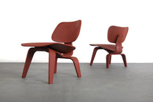 Load image into Gallery viewer, Set of Two Custom Charles and Ray Eames for Herman Miller LCW Lounge Chairs Powder Coated in Rust Red-ABT Modern
