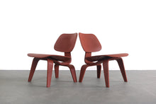 Load image into Gallery viewer, Set of Two Custom Charles and Ray Eames for Herman Miller LCW Lounge Chairs Powder Coated in Rust Red-ABT Modern