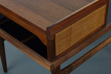 Load image into Gallery viewer, Set of Two Founders End tables / Night stands in Walnut and cane-ABT Modern