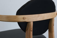 Load image into Gallery viewer, Set of Two Mid Century Modern Accent Chairs in Blonde Oak and Black Upholstery-ABT Modern