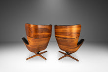 Load image into Gallery viewer, Set of Two Rare George Mulhauser for Plycraft Mr. Chair Wingback Lounge Chairs with Matching Ottomans, USA, c. 1960s-ABT Modern
