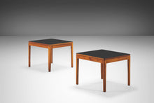 Load image into Gallery viewer, Set of Two (w) Kipp Stewart & Stewart MacDougall for Drexel Declaration Walnut Side Tables w/ Black Laminate Tops, 1950s-ABT Modern