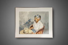 Load image into Gallery viewer, Signed Watercolor "El Equipal" Folk Art Painting by Luis Ricardo Amendolla, Mexico, c. 1980's-ABT Modern