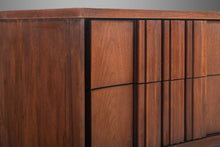 Load image into Gallery viewer, Strata Two-Drawer Walnut End Table by Unagusta After Edmond Spence, USA, c. 1960's-ABT Modern