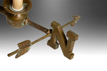 Load image into Gallery viewer, Substantial Brass Vintage Globe / Compass Chandelier by Maitland-Smith, c. 1980s-ABT Modern