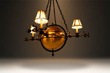Load image into Gallery viewer, Substantial Brass Vintage Globe / Compass Chandelier by Maitland-Smith, c. 1980s-ABT Modern