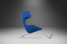 Load image into Gallery viewer, Take a Line for a Walk Lounge Chair w/ Footrest in Blue Fabric by Alfredo Häberli for Moroso, Italy, c. 2000's-ABT Modern
