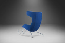 Load image into Gallery viewer, Take a Line for a Walk Lounge Chair w/ Footrest in Blue Fabric by Alfredo Häberli for Moroso, Italy, c. 2000's-ABT Modern