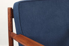 Load image into Gallery viewer, Teak Lounge Chair with Matching Ottoman attributed to Arne Vodder in Blue-ABT Modern