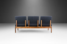 Load image into Gallery viewer, The 'Bel Riposo' Mid Century Style Three (3) Seat Bench / Sofa in Solid Walnut Styled After Jens Risom for Risoms Designs Inc., USA-ABT Modern