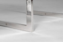 Load image into Gallery viewer, Three (3) Seat Bench / Sofa in Navy Blue Velvet Set on a Chrome Base Attributed to Milo Baughman, c. 1970s-ABT Modern