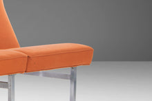 Load image into Gallery viewer, Three Seat Sofa / Bench in Original Orange Upholstery on a Chrome Base After Florence Knoll, c. 1960s-ABT Modern