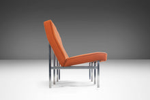 Load image into Gallery viewer, Three Seat Sofa / Bench in Original Orange Upholstery on a Chrome Base After Florence Knoll, c. 1960s-ABT Modern