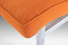 Load image into Gallery viewer, Three Seat Sofa / Bench in Original Orange Upholstery on a Chrome Base After Florence Knoll, c. 1960s-ABT Modern