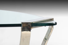 Load image into Gallery viewer, Triangular "Guitar Pick" Glass Coffee Table with Architectural Chrome Legs for Pace, USA, c. 1980's-ABT Modern