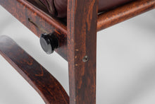 Load image into Gallery viewer, Tufted Oxblood Leather Lounge Chair and Ottoman in Afromosia Wood After Westnofa, c. 1970s-ABT Modern