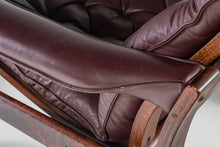 Load image into Gallery viewer, Tufted Oxblood Leather Lounge Chair and Ottoman in Afromosia Wood After Westnofa, c. 1970s-ABT Modern