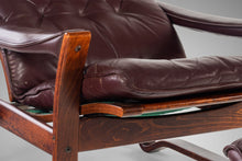 Load image into Gallery viewer, Tufted Oxblood Leather Lounge Chair and Ottoman in Afromosia Wood After Westnofa, c. 1970s-ABT Modern