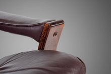 Load image into Gallery viewer, Tufted Oxblood Leather Lounge Chair and Ottoman in Afromosia Wood After Westnofa, c. 1970s-ABT Modern