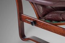 Load image into Gallery viewer, Tufted Oxblood Leather Lounge Chair and Ottoman in Afromosia Wood After Westnofa, c. 1970s-ABT Modern