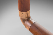 Load image into Gallery viewer, Unique Industrial Brass and Walnut Lounge Chair w/ Gray Tweed Upholstery, USA, c. 1970's-ABT Modern