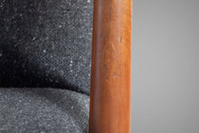 Load image into Gallery viewer, Unique Industrial Brass and Walnut Loveseat w/ Gray Tweed Upholstery, USA, c. 1970's-ABT Modern