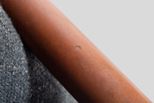 Load image into Gallery viewer, Unique Industrial Brass and Walnut Loveseat w/ Gray Tweed Upholstery, USA, c. 1970's-ABT Modern