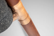 Load image into Gallery viewer, Unique Industrial Brass and Walnut Loveseat w/ Gray Tweed Upholstery, USA, c. 1970's-ABT Modern